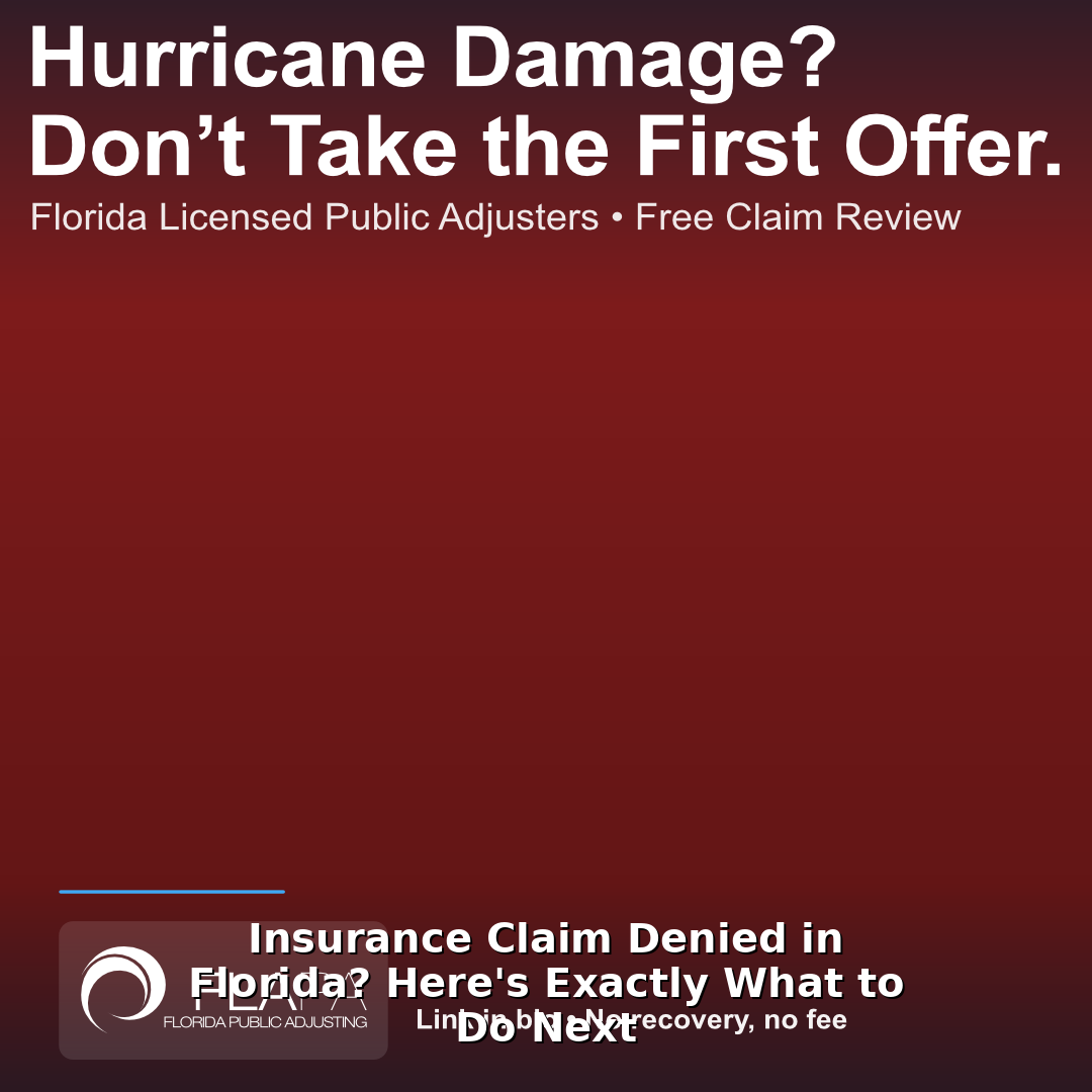 Insurance Claim Denied in Florida? Here’s Exactly What to Do Next
